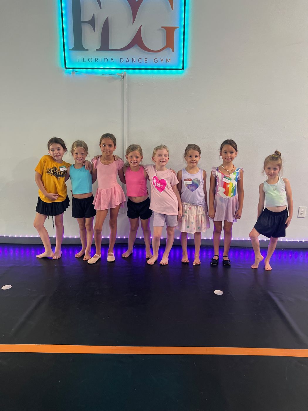 Group of young Florida Dance Gym dancers together at the studio